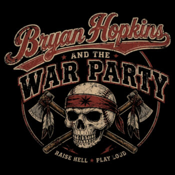 WAR PARTY BASEBALL SKULL - T-SHIRT - RFL7T9 Design